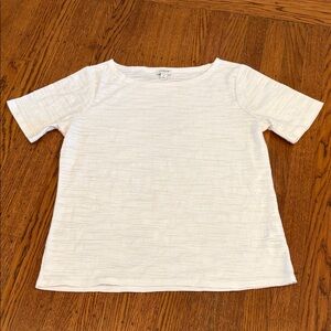 J. Crew White Textured Tee - Small